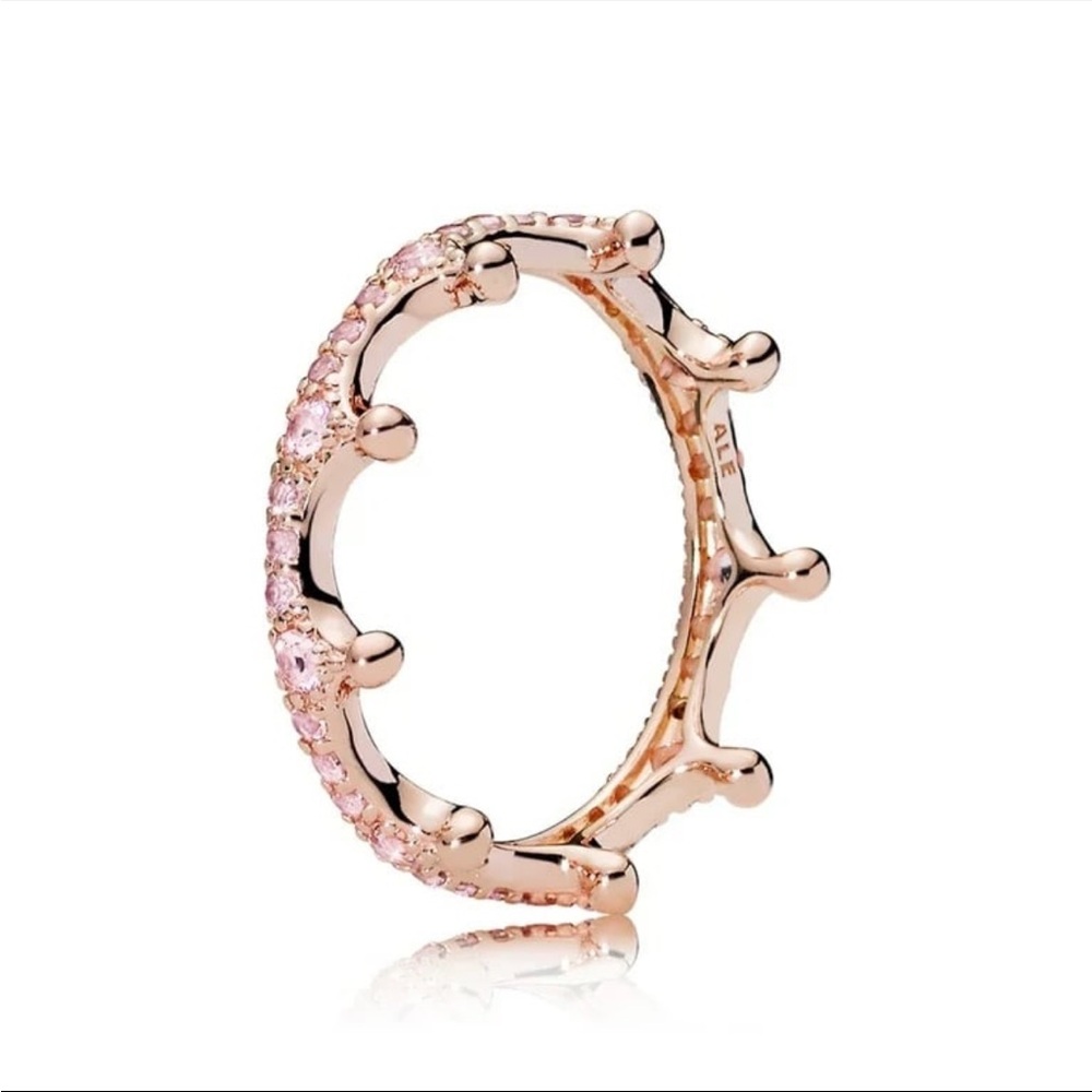 PANDORA-Elegant Rose Gold Crown Ring